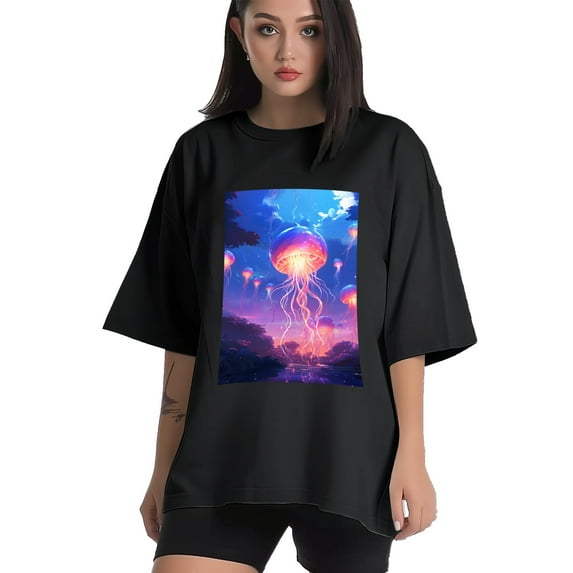 Plus Size Shirt for Women Black Tops for Women Short Sleeves Shirt for Women Sunset T Shirt Oversized Shirt for Women S