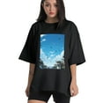 thumbnail image 1 of Plus Size Shirt for Women Black Tops for Women Short Sleeves Shirt for Women T Shirt Crewneck Shirt for Women XL, 1 of 5
