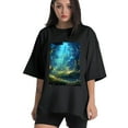 thumbnail image 1 of Plus Size Shirt for Women Black Tops for Women Short Sleeves Shirt for Women T Shirt Oversized Shirt for Women S, 1 of 5
