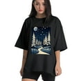 thumbnail image 1 of Plus Size Shirt for Women Black Tops for Women Short Sleeves Shirt for Women The Valley Of Darkness2 T Shirt Crewneck Shirt for Women XS, 1 of 5