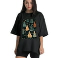 thumbnail image 1 of Plus Size Shirt for Women Black Tops for Women Short Sleeves Shirt for Women Trees 3 T Shirt Crewneck Shirt for Women 5XL, 1 of 5