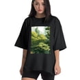 thumbnail image 1 of Plus Size Shirt for Women Black Tops for Women Short Sleeves Shirt for Women Trees And Bushes 1 T Shirt Crewneck Shirt for Women 4XL, 1 of 5