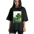 thumbnail image 1 of Plus Size Shirt for Women Black Tops for Women Short Sleeves Shirt for Women Trees And Bushes T Shirt Crewneck Shirt for Women XS, 1 of 5