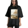 thumbnail image 1 of Plus Size Shirt for Women Black Tops for Women Short Sleeves Shirt for Women Trees In An Autumn Countryside T Shirt Crewneck Shirt for Women 4XL, 1 of 5
