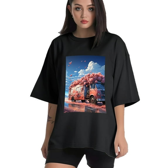 Plus Size Shirt for Women Black Tops for Women Short Sleeves Shirt for Women Valentine's Day (26) T Shirt Crewneck Shirt for Women 5XL