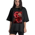 thumbnail image 1 of Plus Size Shirt for Women Black Tops for Women Short Sleeves Shirt for Women Valentine's Day (47) T Shirt Crewneck Shirt for Women 5XL, 1 of 5