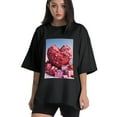 thumbnail image 1 of Plus Size Shirt for Women Black Tops for Women Short Sleeves Shirt for Women Valentine's Day (9) T Shirt Oversized Shirt for Women S, 1 of 5