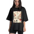 thumbnail image 1 of Plus Size Shirt for Women Black Tops for Women Short Sleeves Shirt for Women Valentine's Day T Shirt Crewneck Shirt for Women XS, 1 of 5