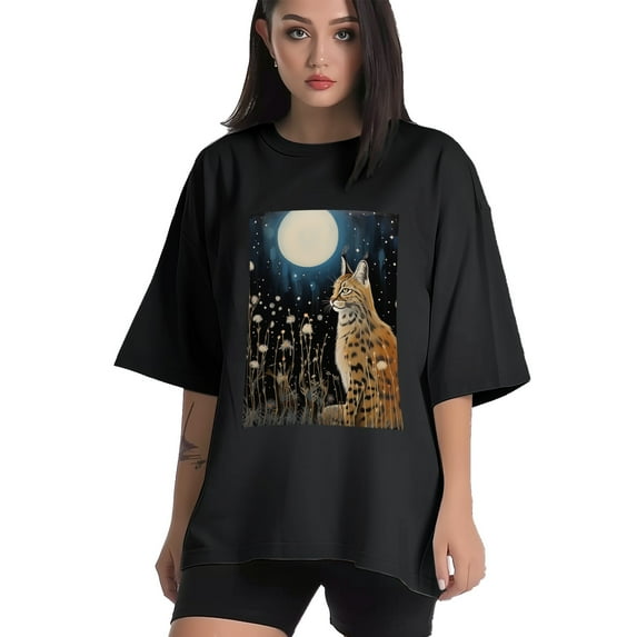 Plus Size Shirt for Women Oversized Black Tops for Women Short Sleeves Shirt for Women Bobcat T Shirt Crewneck Shirt for Women M