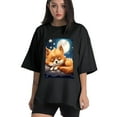 thumbnail image 1 of Plus Size Shirt for Women Oversized Black Tops for Women Short Sleeves Shirt for Women Cute Puppy T Shirt Crewneck Shirt for Women M, 1 of 5