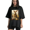 thumbnail image 1 of Plus Size Shirt for Women Oversized Black Tops for Women Short Sleeves Shirt for Women Easter T Shirt Crewneck Shirt for Women M, 1 of 5