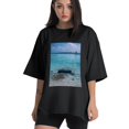 thumbnail image 1 of Plus Size Shirt for Women Oversized Black Tops for Women Short Sleeves Shirt for Women Maldives2 T Shirt Crewneck Shirt for Women M, 1 of 5