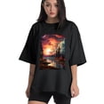 thumbnail image 1 of Plus Size Shirt for Women Oversized Black Tops for Women Short Sleeves Shirt for Women Pine Trees1 T Shirt Crewneck Shirt for Women M, 1 of 5