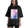 thumbnail image 1 of Plus Size Shirt for Women Oversized Black Tops for Women Short Sleeves Shirt for Women Pink T Shirt Crewneck Shirt for Women M, 1 of 5