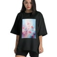 thumbnail image 1 of Plus Size Shirt for Women Oversized Black Tops for Women Short Sleeves Shirt for Women Pink1 T Shirt Crewneck Shirt for Women M, 1 of 5