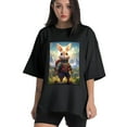 thumbnail image 1 of Plus Size Shirt for Women Oversized Black Tops for Women Short Sleeves Shirt for Women Rabit 1 T Shirt Crewneck Shirt for Women M, 1 of 5