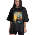 thumbnail image 1 of Plus Size Shirt for Women Oversized Black Tops for Women Short Sleeves Shirt for Women Ship1 T Shirt Crewneck Shirt for Women M, 1 of 5