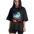 thumbnail image 1 of Plus Size Shirt for Women Oversized Black Tops for Women Short Sleeves Shirt for Women Sky 8 T Shirt Crewneck Shirt for Women M, 1 of 5