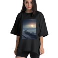 thumbnail image 1 of Plus Size Shirt for Women Oversized Black Tops for Women Short Sleeves Shirt for Women Snowy Winter Field 2 T Shirt Crewneck Shirt for Women M, 1 of 5