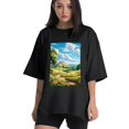 thumbnail image 1 of Plus Size Shirt for Women Oversized Black Tops for Women Short Sleeves Shirt for Women Sunny Day T Shirt Crewneck Shirt for Women M, 1 of 5