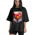 thumbnail image 1 of Plus Size Shirt for Women Oversized Black Tops for Women Short Sleeves Shirt for Women Valentine's Day (29) T Shirt Crewneck Shirt for Women M, 1 of 5