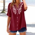 thumbnail image 1 of Plus Size Shirts For Women Summer Tops Short Sleeve Fashion T-Shirts Crewneck Casual Loose Basic Tee Blouses Casual Tops For Women, 1 of 6