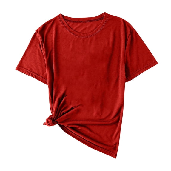 Plus Size Shirts Tops for Mens Summer Fashion Casual Solid Color Shirt Round-Neck Tee Short Sleeve Blouses