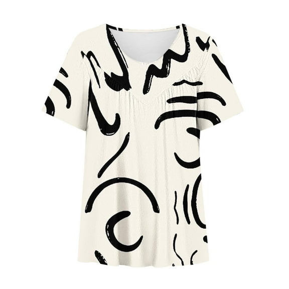 Plus Size Shirts Womens Tops Short Sleeve Blouse Casual Pullover Tee TShirts for Ladies
