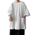 thumbnail image 1 of Plus Size Shirts for Men Casual Solid Color Loose Fit Tees Fashion Outdoor Streetwear, 4XL, 1 of 5