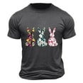 thumbnail image 1 of Plus Size Shirts for Men under $5 Short Sleeve Round Neck Easter Eggs Rabbit Print Shirt Gray S, 1 of 5