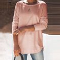 thumbnail image 1 of Plus Size Shirts for Women Casual Long Sleeve Crew Neck Solid Color Lounge Tops Clearance,S-3XL, 1 of 9