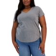 thumbnail image 1 of Plus Size Short-Sleeve Perfect Tee Dark Grey 3X, 1 of 1
