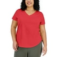 thumbnail image 1 of Plus Size Short-Sleeve Perfect Tee Tropical Punch 2X, 1 of 1