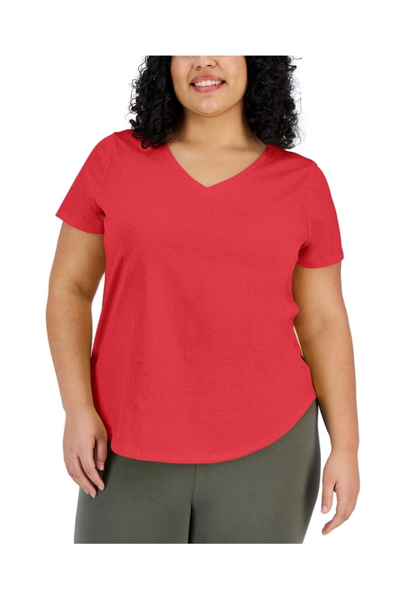 Plus Size Short-Sleeve Perfect Tee Tropical Punch 2X