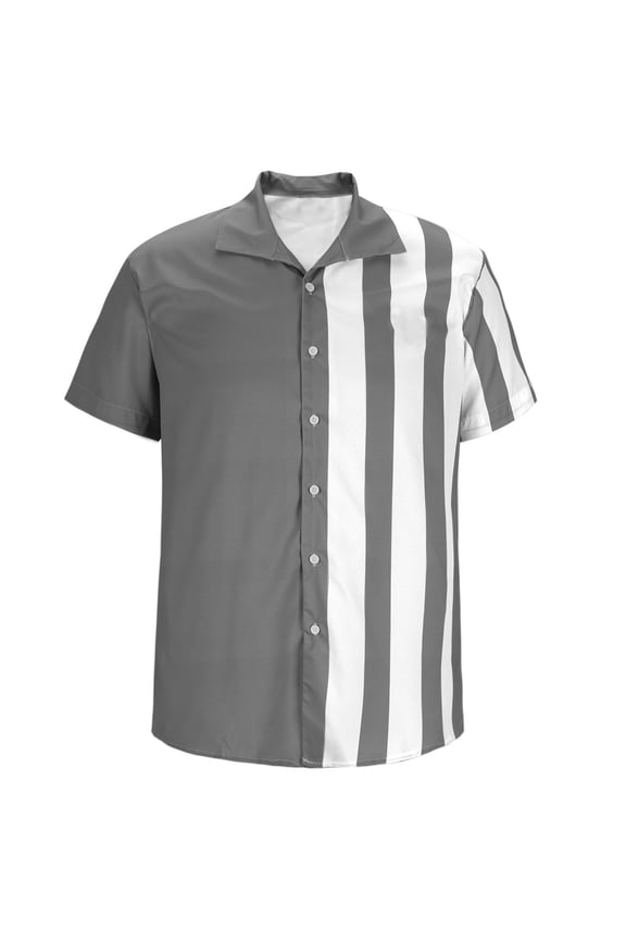 Plus Size Short Sleeve Shirts S-6XL Big and Tall Button-Down Collared Tshirts Shirt Lightweight Color-Block Comfort Going Out Beach Tops