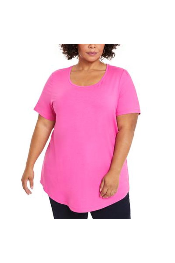 Plus Size Short-Sleeve Top Divine Berry 2X