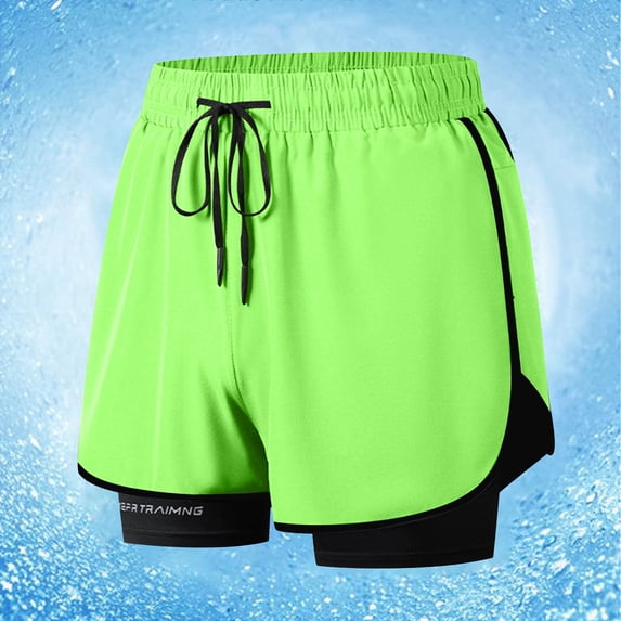Plus Size Shorts for Men Large Size Solid Color Casual Fashion Loose Sports Three-quarter Pants Drawstring Pockets Double Layer Exercise Short Pants, S-4XL