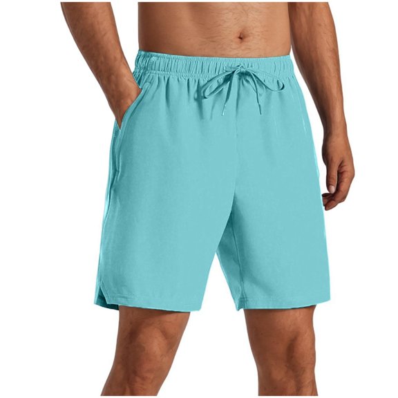 Plus Size Shorts for Men，Summer Elastic High Waist Sweatpants Pure Basic Chino Shorts Lounge Breathable Bermuda Shorts Hiking Outdoor Track Sweatpant with Pockets Trends 2025