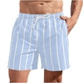 thumbnail image 1 of Plus Size Shorts for Mens Striped 7" Lightweight Beach Shorts Hybrid Quick Dry Shorts Lounge Breathable Sweatpants Hiking Outdoor Track Athletic Shorts with Pockets, 1 of 3