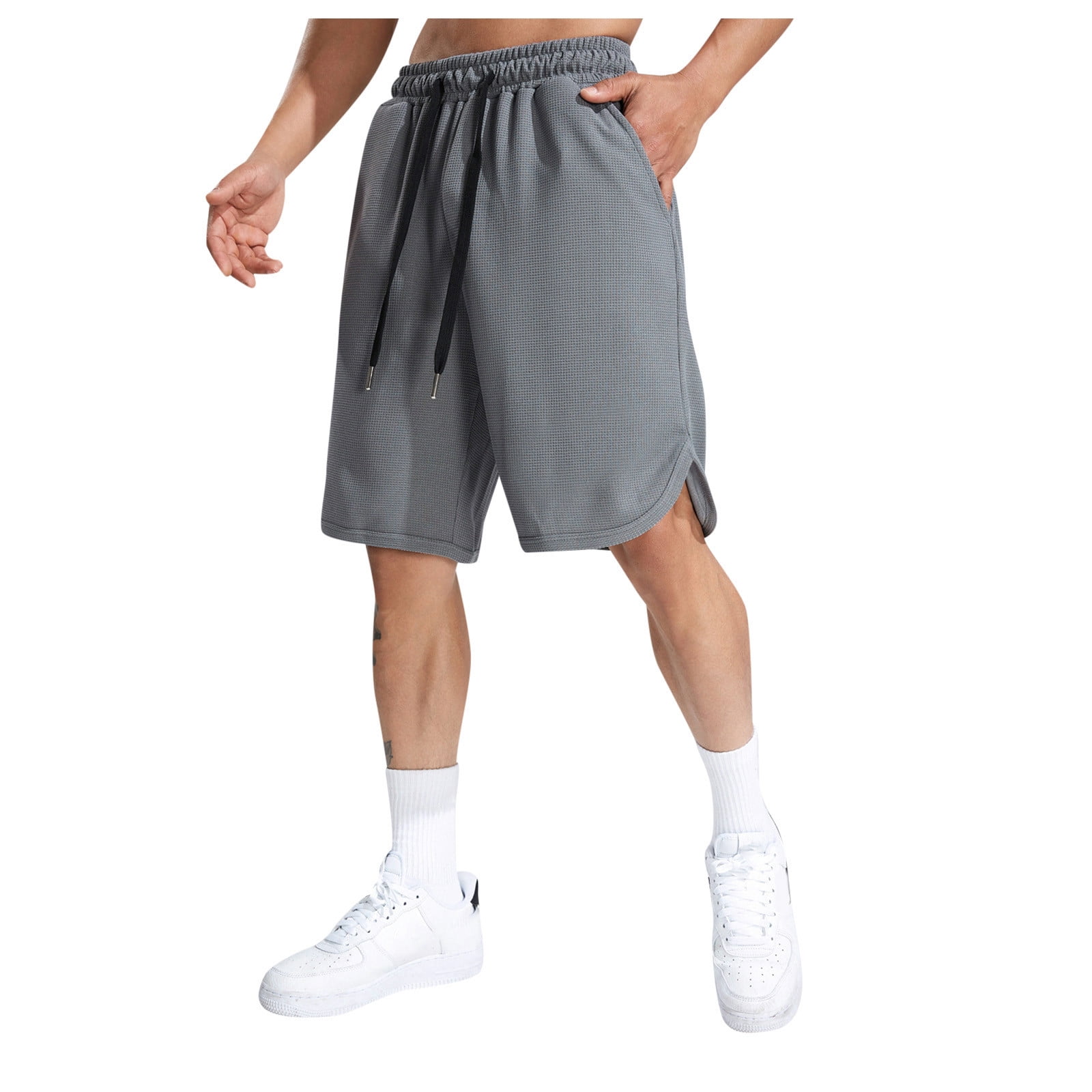 Plus Size Shorts for Men, Mens Bike Shorts Big and Tall Solid Shorts