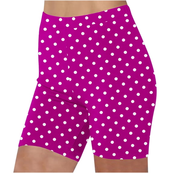 Plus Size Shorts for Women Summer Beach Short Pant Stretch High Waist Polka-Dot Print Tight Pants