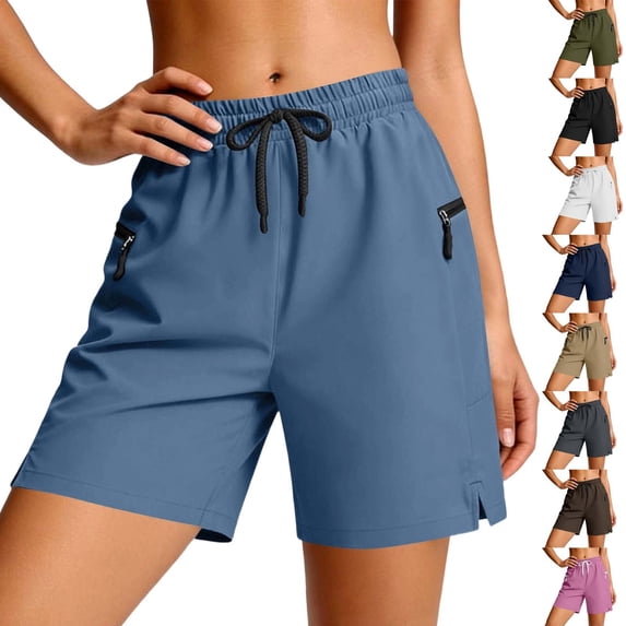 Plus Size Shorts for Women Summer Casual Women's Lightweight Workwear With Zippered Pockets Suitable for Outdoor Leisure Shorts Army Green M