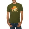 thumbnail image 1 of Plus Size Shroomy Sunset Graphic Design Deluxe Jersey T-Shirt - Army Green XL, 1 of 4