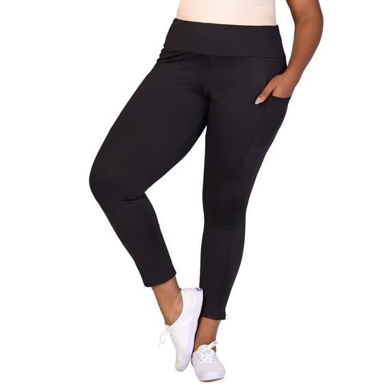 Plus Size Side Pocket Ankle Length Leggings