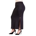 thumbnail image 1 of Plus Size Side Slit Elastic Waist Maxi Skirt, 1 of 10