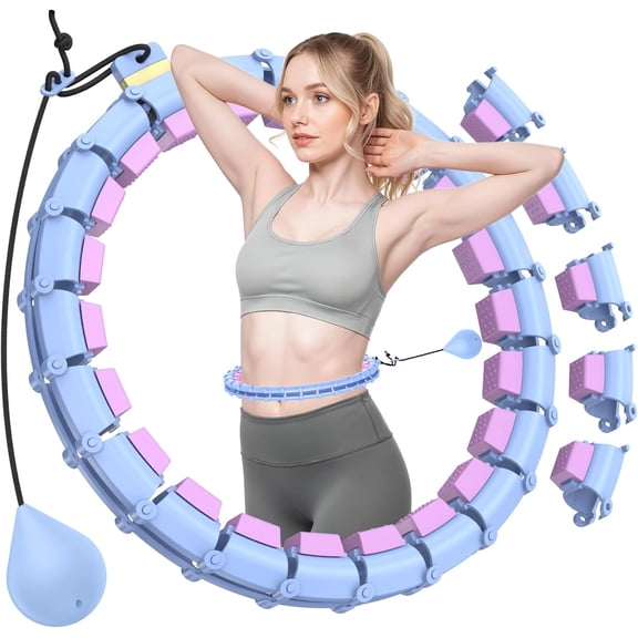 Plus Size Silent Weighted Hula Infinity Fitness Detachable Hoops 65-Inch 32 Knot, Smart Noiseless for Women, Waist and Abdominal Home Weight Loss Exercise Fit Hoop