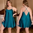 thumbnail image 1 of Plus Size Silky Nightgowns for Women Trendy Pajama Slip Dress Flowy Ruffle Chemise Nightgowns, 1 of 5