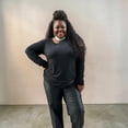 thumbnail image 1 of Plus Size Silver Trim Mockneck Top, 1 of 3