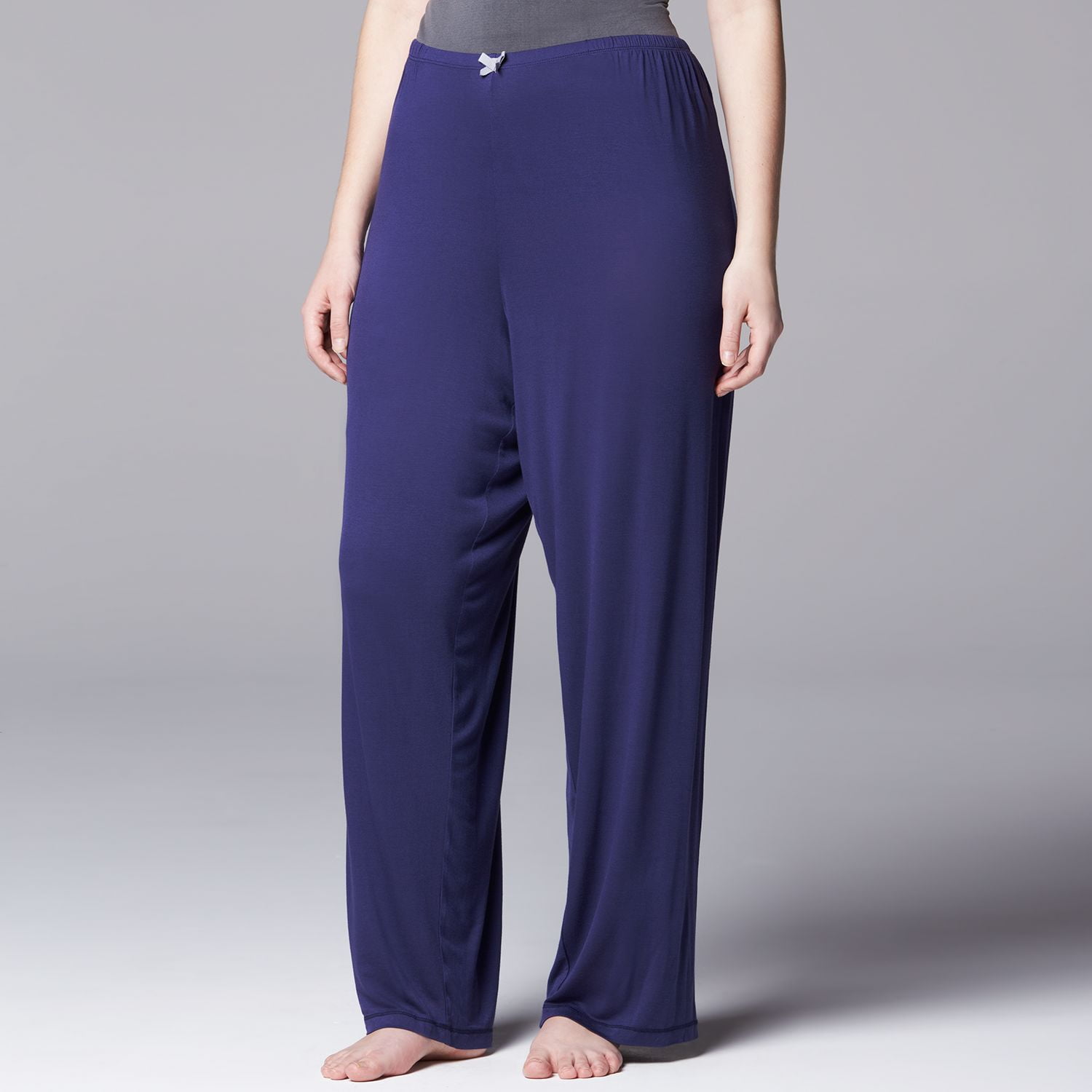 Plus Size Simply Vera Vera Wang Pajamas Basic Luxury Pajama Pants Color Navy Size 1X Walmart