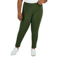 thumbnail image 1 of Plus Size Skinny Pull-On Ponte Pants Costa Green 28W, 1 of 1